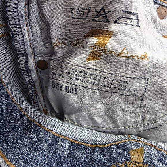 7 For All Mankind Jeans Womens 27 Light Wash Boy Cut Made in USA U144055U-055U - Picture 7 of 13